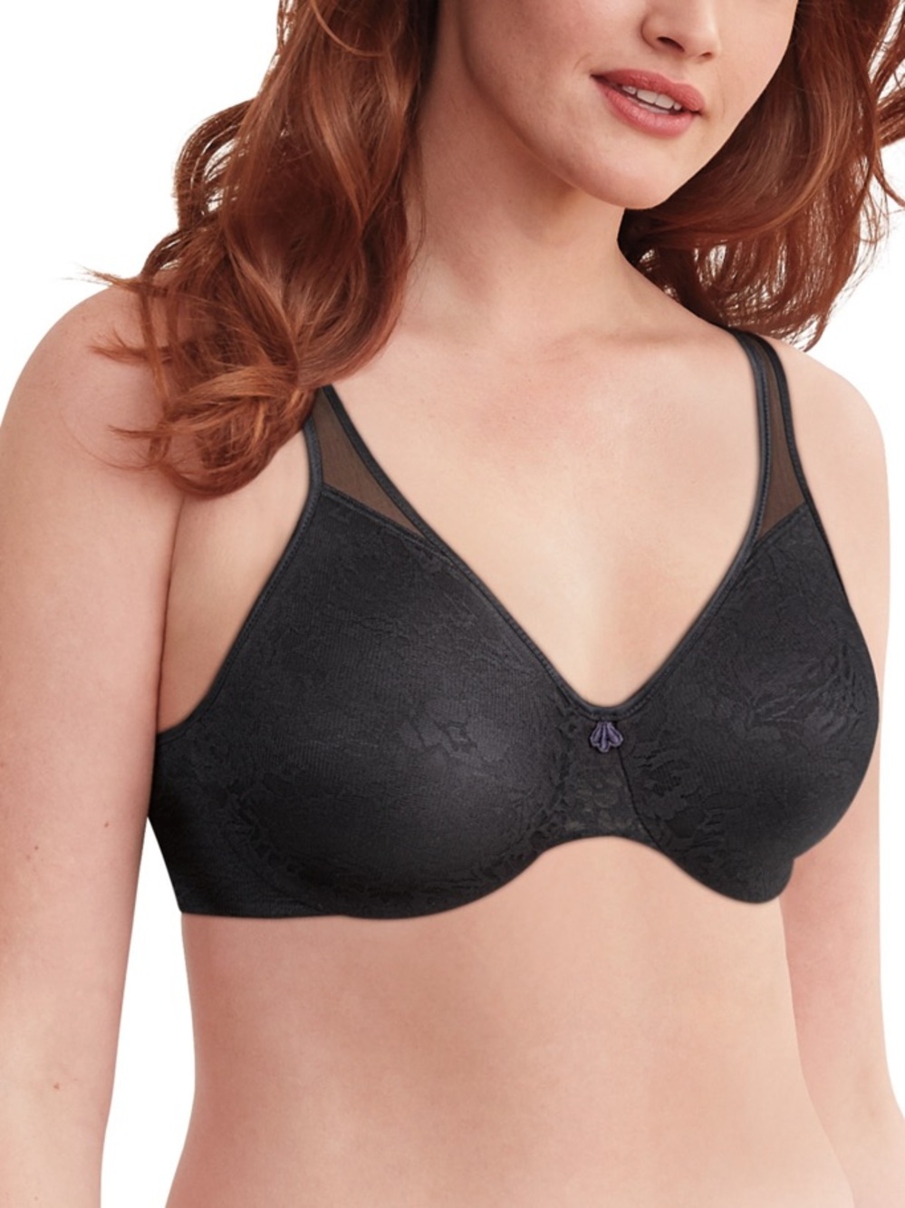 New! Bali Passion for Comfort® Minimizer Underwire Bra Black Lace 44C